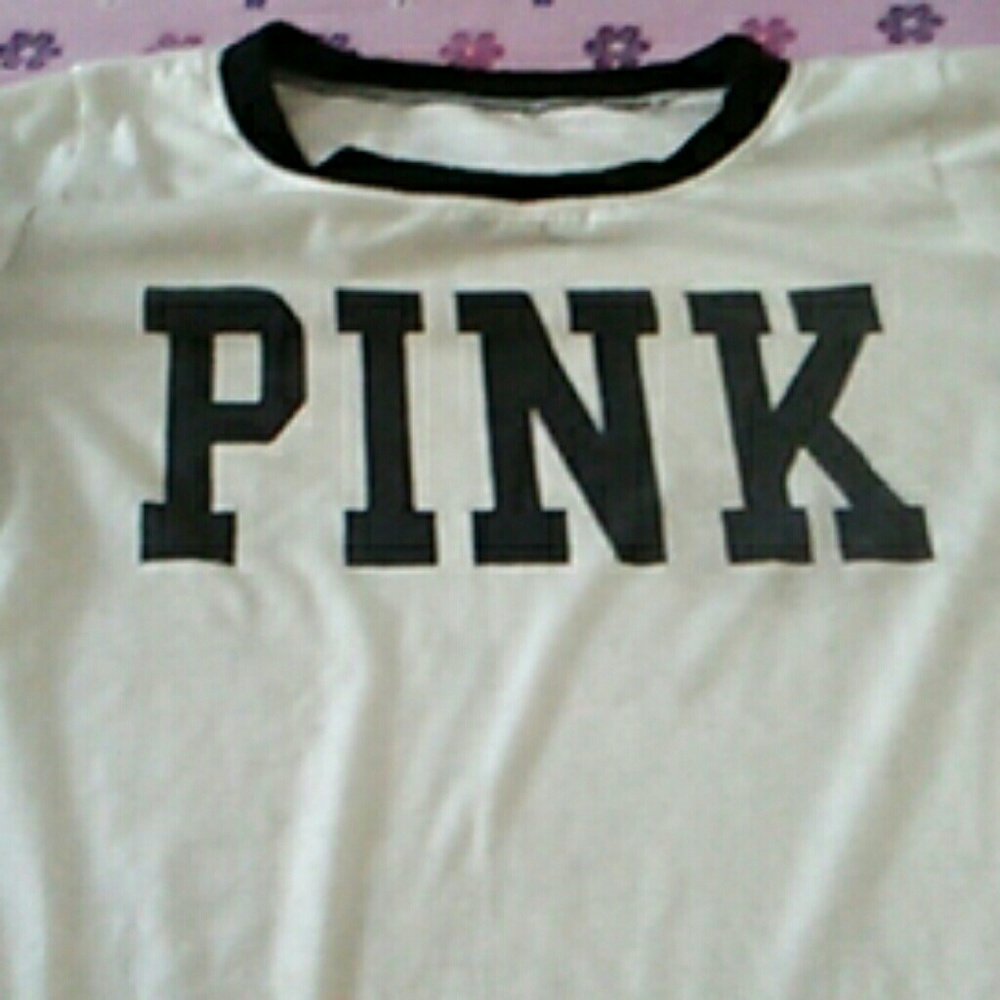 Pink white and black shirt